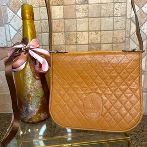 Yves Saint Laurent Quilted Calfskin Leather Crossbody Bag / Clutch